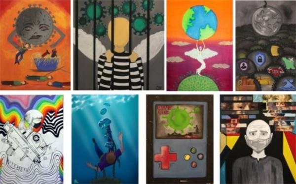 نمایشگاه نقاشی کرونا، دشمن مشترک در حمایت از بچه ها محک